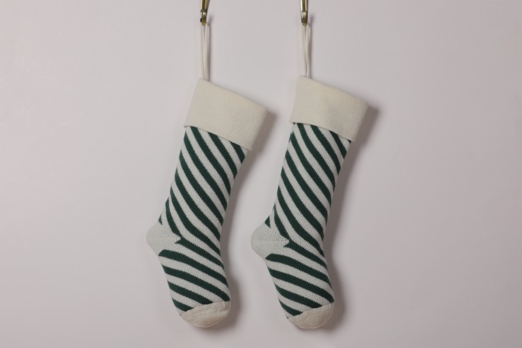 Striped Christmas Stockings Holiday Decorative Hanging Diagonal Stockings